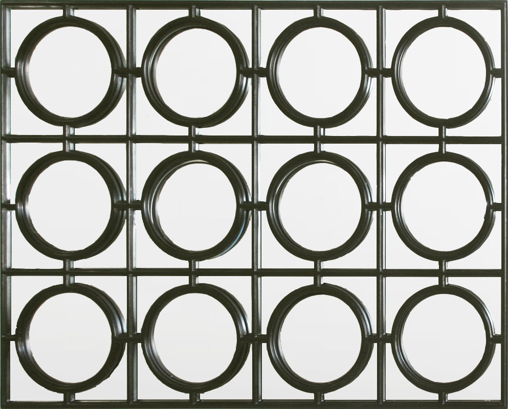 TS061 Wall décor art mirror modern square with multi round apertures black frame